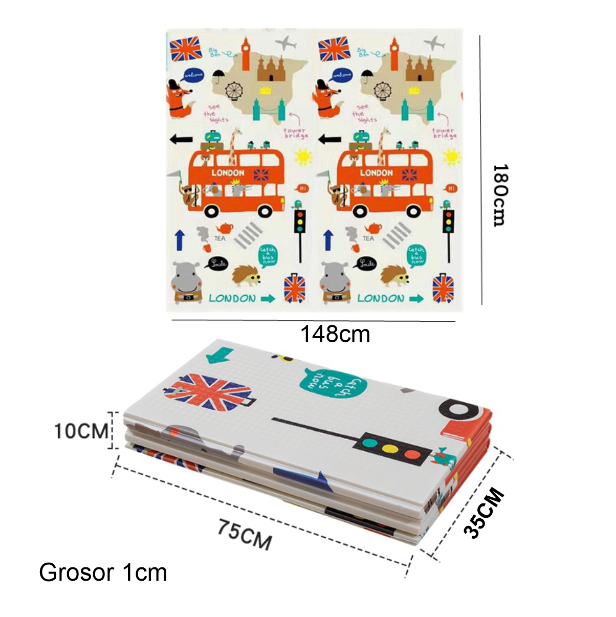 Miniatura 4 de Tapete Antigolpe Plegable Doble faz Bebe